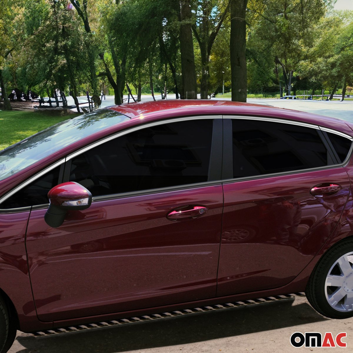 Ford Fiesta Window Trim - Upper - Omac - S.Steel - Gloss Silver - 2011-2019